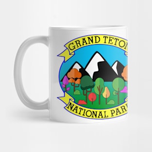 GRAND TETON NATIONAL PARK WYOMING HAPPY CAMPER HIKING CLIMBING Mug